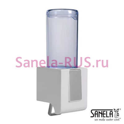 Дозатор жидкого мыла и гелевой дезинфекции, емкость 0,5 л, материал белый пластик ABS SLDN 10 арт: 72015 Sanela Чехия (фото, схема)