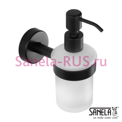 Нержавеющий держатель стеклянного дозатора мыла SLZD 14N арт: 62141 Sanela Чехия (фото, схема)