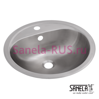 Нержавеющая овальная встраиваемая раковина SLUN 32X арт: 93328 Sanela Чехия (фото, схема)