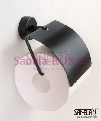 Нержавеющий держатель туалетной бумаги, черная матовая поверхность SLZN 09N арт: 95091 Sanela Чехия (фото, схема) Нержавеющий держатель туалетной бумаги, черная матовая поверхность SLZN 09N арт: 95091 Sanela Чехия (фото, схема)