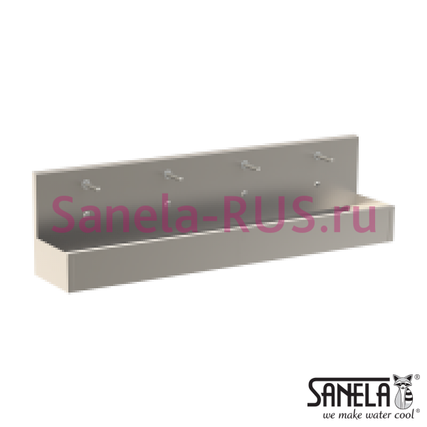 Нержавеющая раковина коллективная 2500мм SLUN 82E