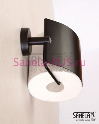 Нержавеющий держатель туалетной бумаги, черная матовая поверхность SLZN 09N арт: 95091 Sanela Чехия (фото, схема) Нержавеющий держатель туалетной бумаги, черная матовая поверхность SLZN 09N арт: 95091 Sanela Чехия (фото, схема)